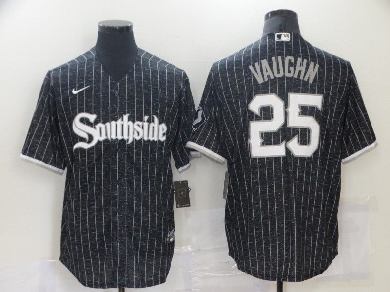 Men Chicago White Sox #25 Vaughn City Edition Black Game Nike 2021 MLB Jerseys
